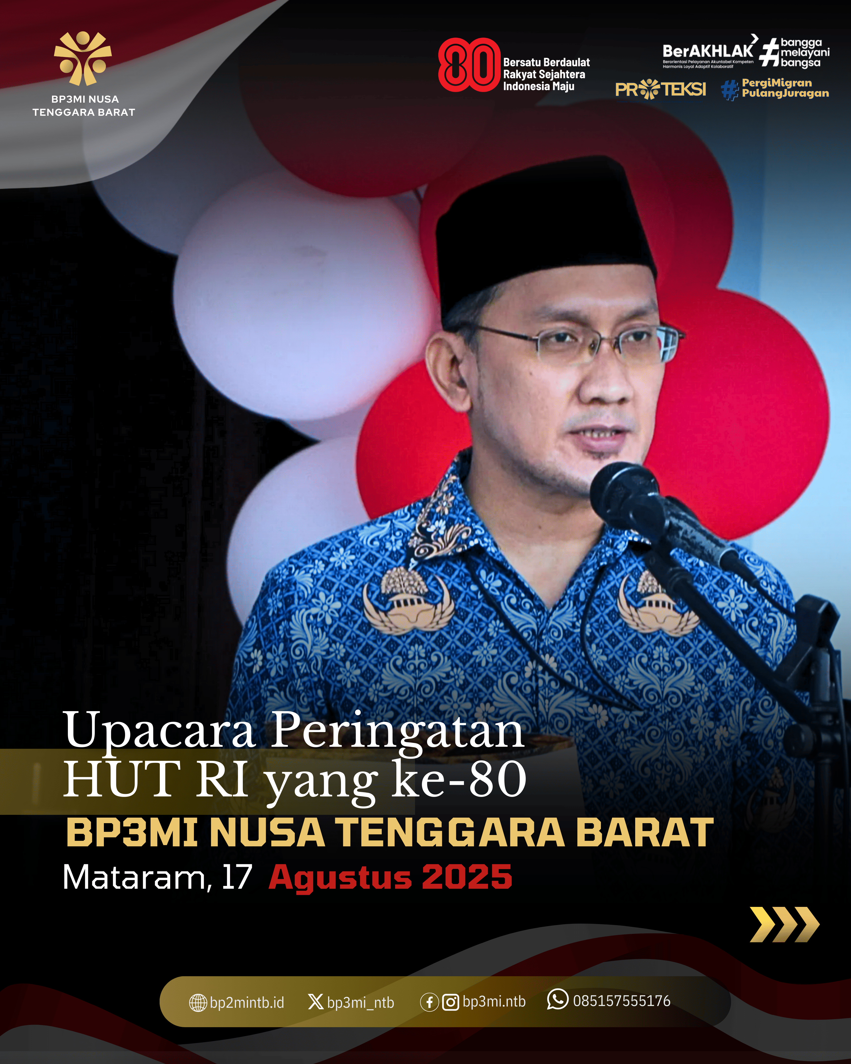 BP3MI NTB Laksanakan Upacara Bendera Memperingati HUT RI ke 80