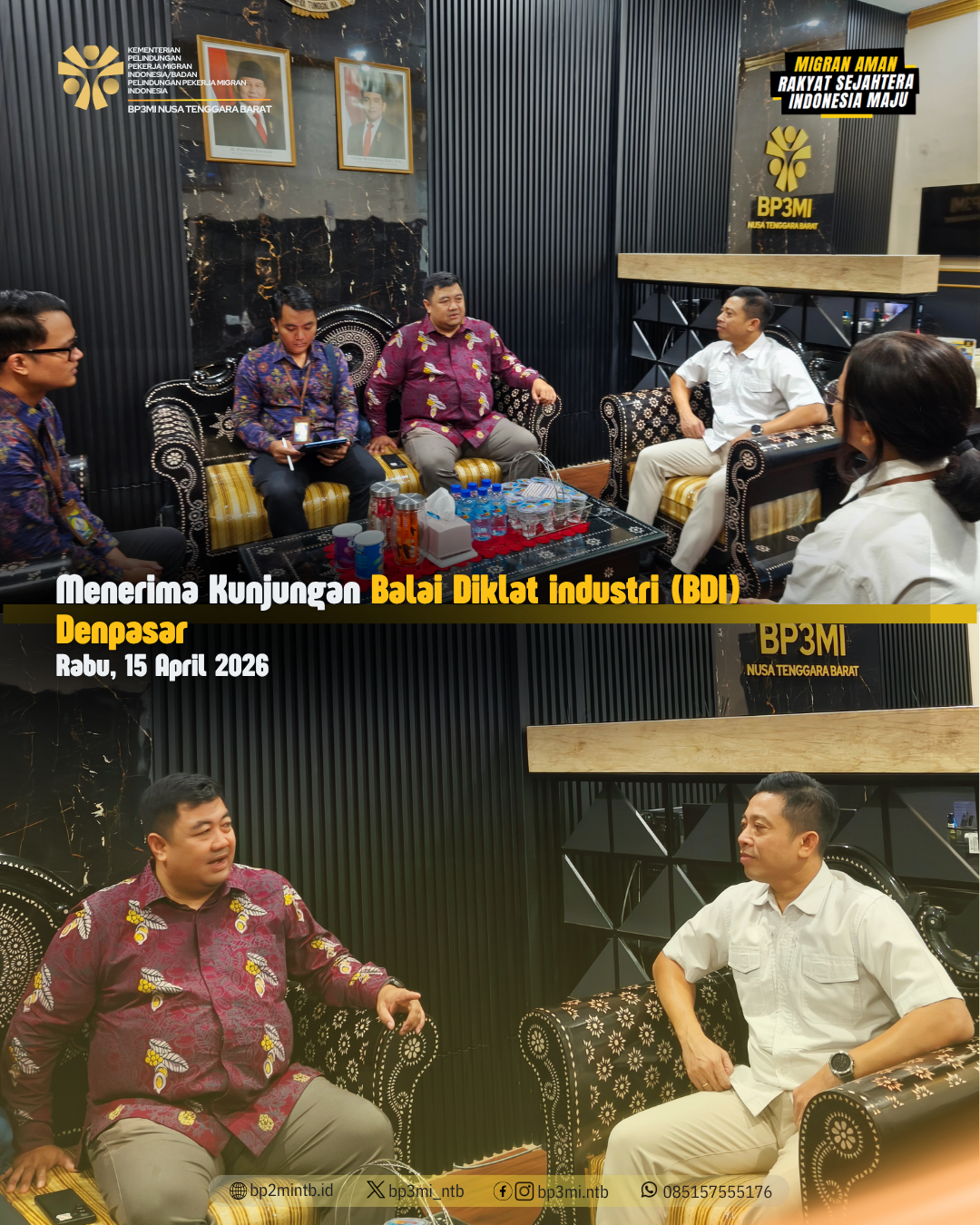 BP3MI NTB Menerima Kunjungan BDI Denpasar Bahas Kerjasama Pelatihan CPMI/PMI