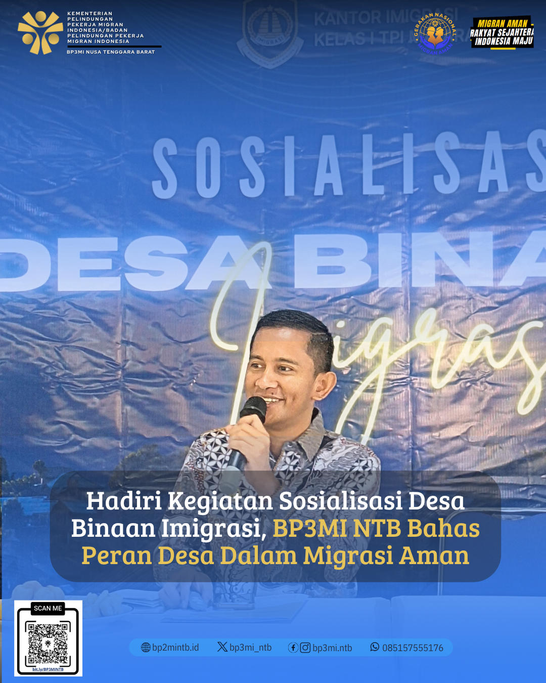 BP3MI NTB Penuhi Undangan Sebagai Narasumber di Kegiatan Sosialisasi Desa Binaan Imigrasi Kelas I TPI Mataram