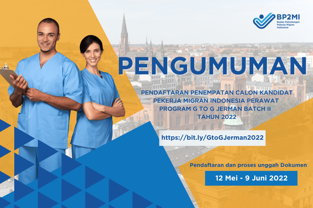 Pembukaan Pendaftaran Calon  Kandidat PMI Perawat Program G to G Jerman Tahun 2022